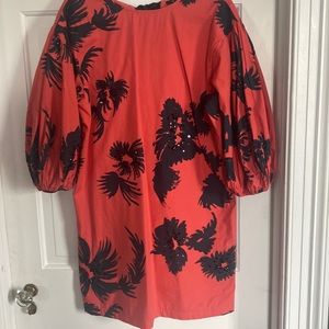 Anthropologie cotton dress with black bearing embellishments